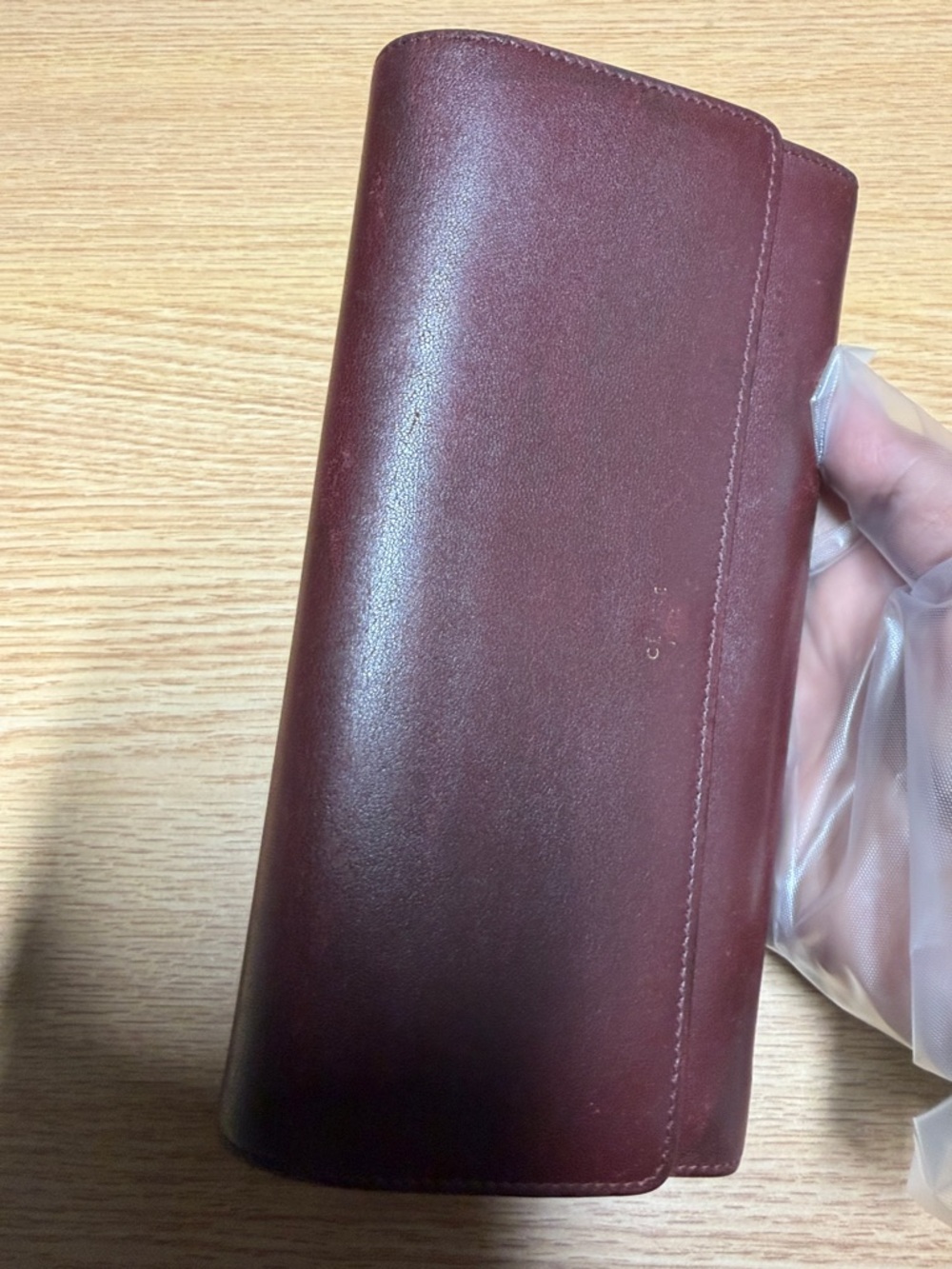 Celine Burgundy Leather Foldover Wallet (authentic) - Picture 15 of 16